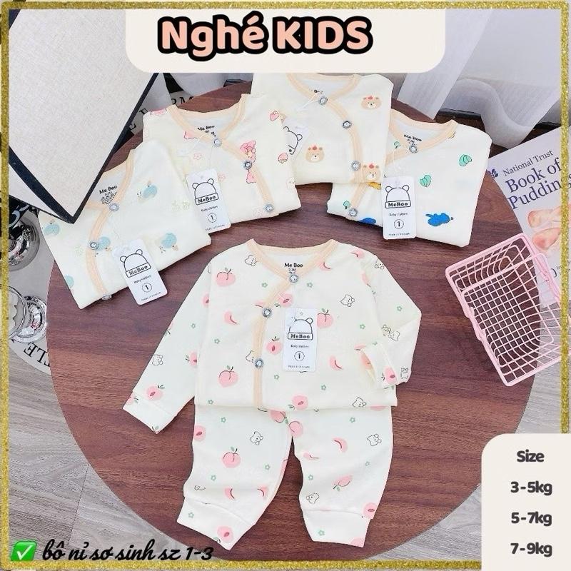 Combo 4 Bộ Nỉ Thu Đông Cho Bé Sơ Sinh Bé Trai Bé Gái - Bộ Nỉ Dài Cho Bé Sơ Sinh Đến Dưới 9kg [Nghekids]
