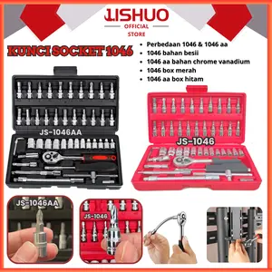[COD]  Kunci shock set 46pcs 1/4" multifungsi JS-1046 JISHUO