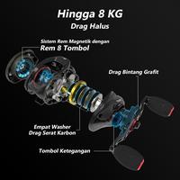 Gambar Kastking Royale Legend II-Reel Pancing Casting, Gulungan Pancing Baitcasting Pegangan Kanan/Kiri, Rasio Gigi 7.2:1, Reel Pancing Baitcaster Desain Ringkas Baru, Tarikan Serat Karbon Maks 8Kg, CNC aluminum spools Roda Umpan Jig Metal - Kiri    dari SeaHunter Tackle Store Kab. Tangerang 5 Tokopedia