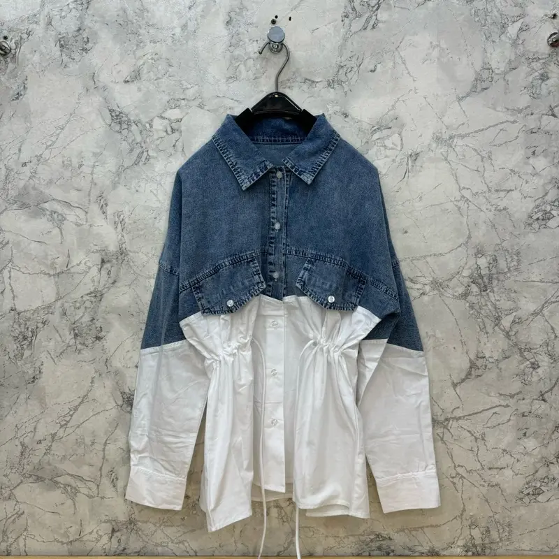 atasan kombinasi jeans import premium 0