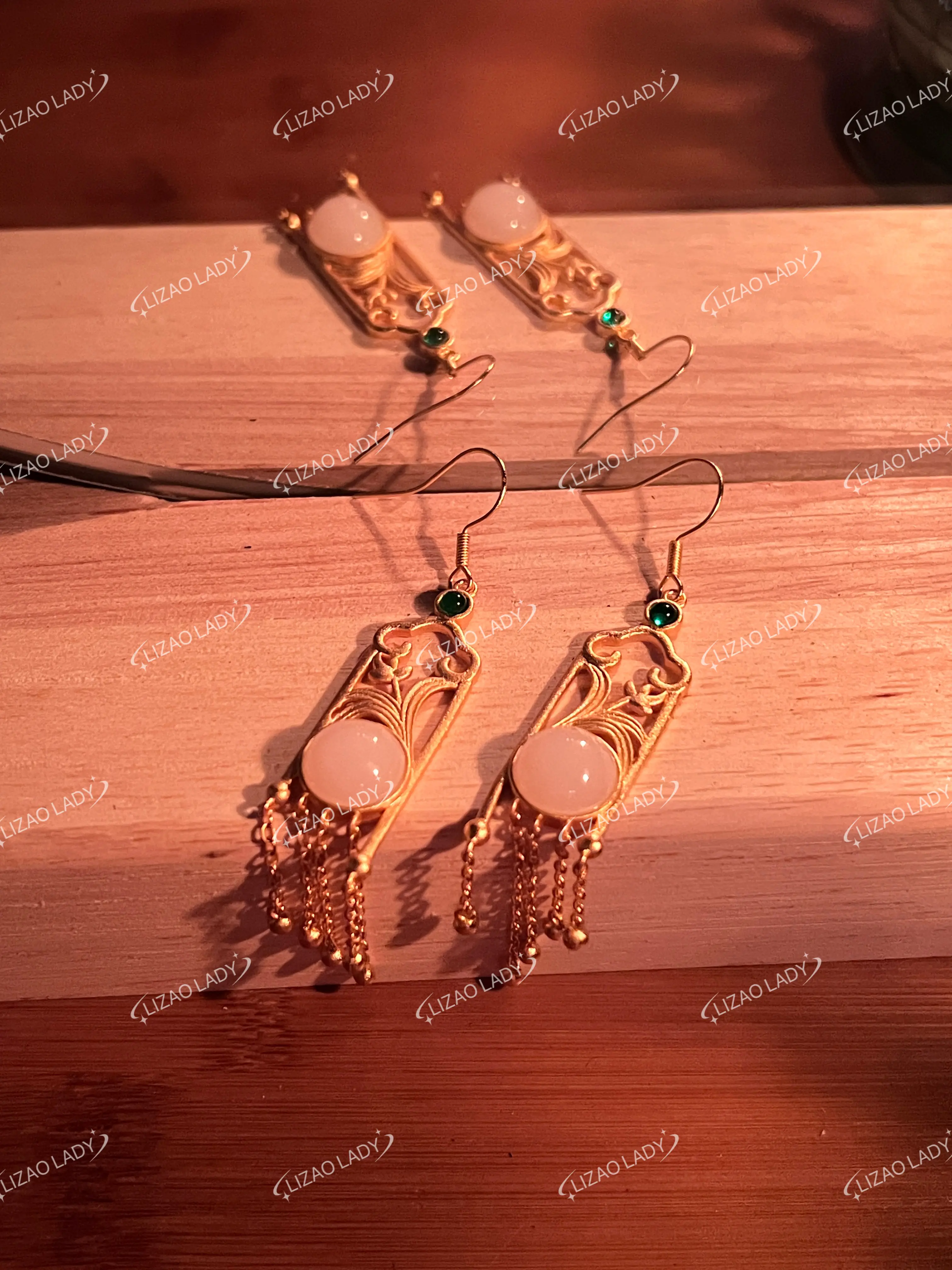 LIZAOLADY, Chinese aesthetics, Chinese traditional accessories，Silver-plated long tassel earrings(sliver)