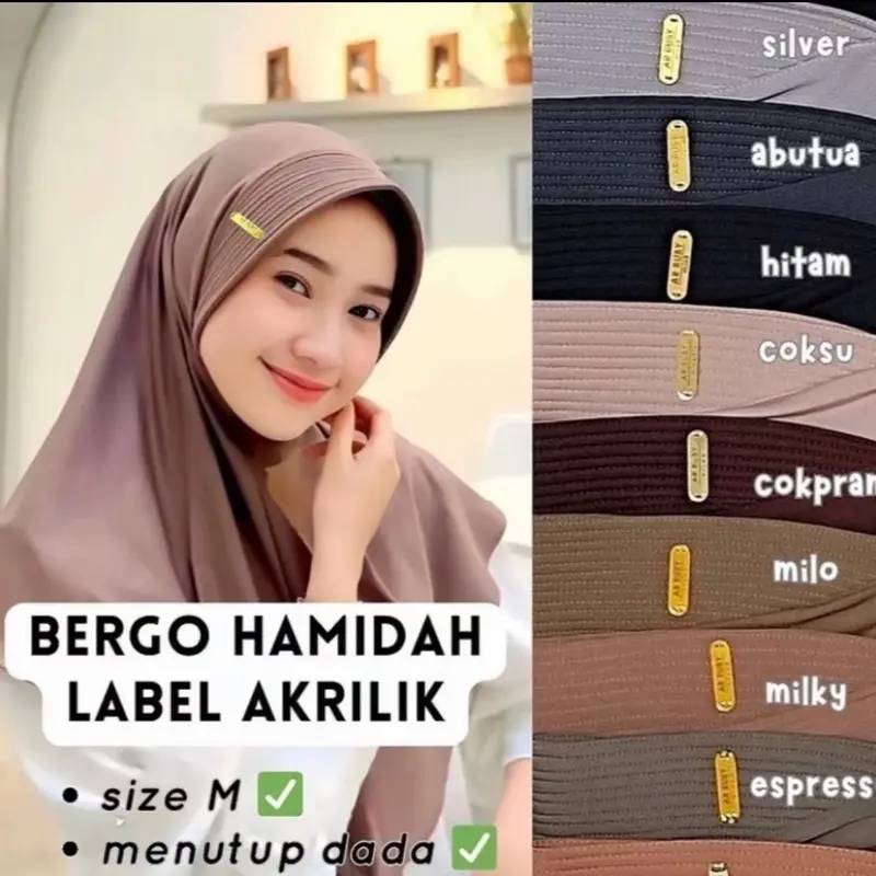 Hijab sport premium bergo hamidah 100 Ribu Dapat 10 Pcs SIZE M Muslim Instan Sporty Tebal Kerudung Sekolah Nyaman Variasi Mini Lembut 0