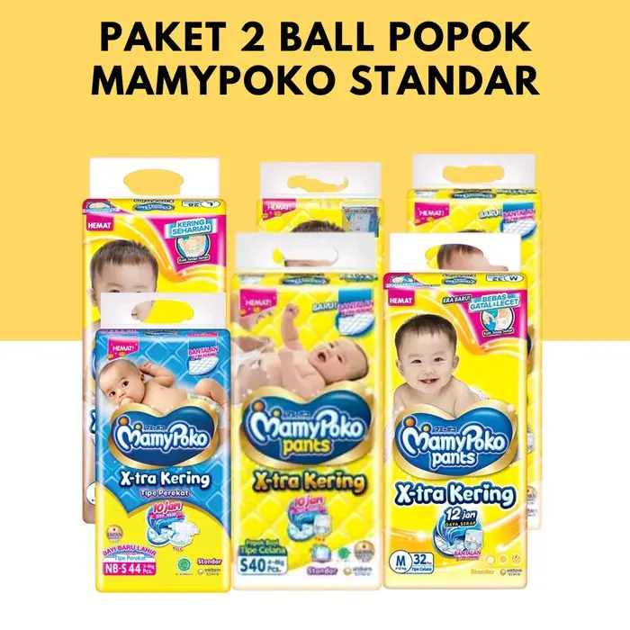 [ Paket hemat ] promo popok bayi 2 ball Mamy Poko Pants S38 / M32 / L28 / XL26 / XXL24 popok bayi Mamy Poko Pants E-xtra kering tipe celana super lembut