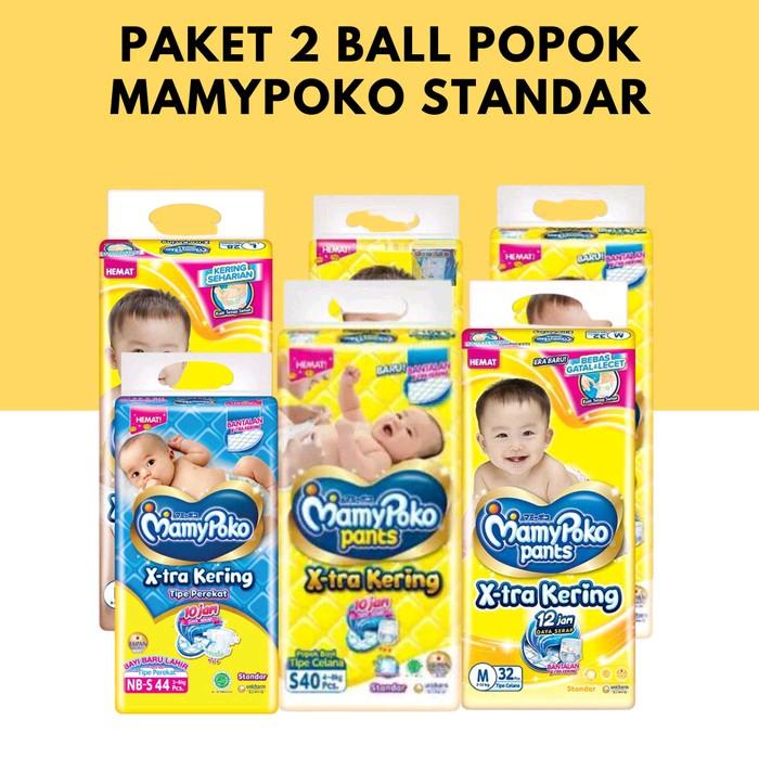 [ Paket hemat ] promo popok bayi 2 ball Mamy Poko Pants S38 / M32 / L28 / XL26 / XXL24 popok bayi Mamy Poko Pants E-xtra kering tipe celana super lembut 0