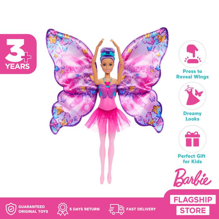 Gambar Barbie Dance And Flutter Doll With 2-In-1 Transformation - Mainan Boneka Anak Perempuan dari Mattel Indonesia_NEW Kota Tangerang Tokopedia