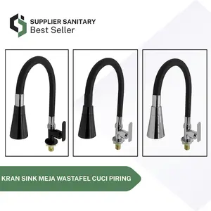 KRAN CUCI PIRING FLEXIBEL TANAM/KRAN WASTAFEL/KRAN DAPUR/KRAN ANGSA Hitam Plastik
