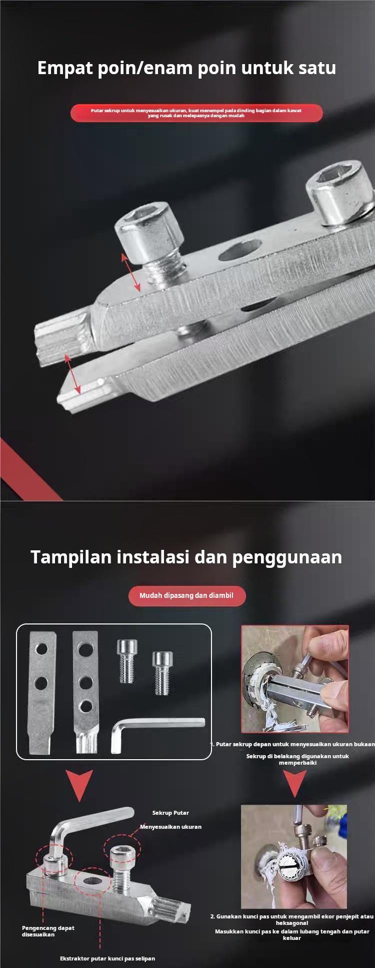 Alat pelepas sekrup kepala patah sudut keran katup pelepas kawat putus keran kawat terbalik