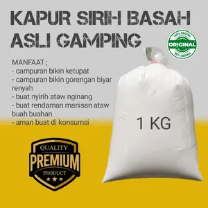 1 kg kapur sirih basah / 100% kapur gamping asli ,untuk campuran makanan ,food grade