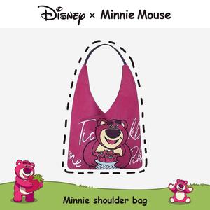 Beg Wanita Disney, Rekaan Baharu 2024, Beruang Strawberi Ditambah Bahu Sisi, Pegang Tangan, Kanvas Comel Kartun, [COD] Bags Handbags
