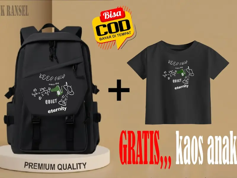 tas ransel free kaos sekolah anak SD SMPS SMA backpack fashion anak laki laki dan perempuan trendy 2