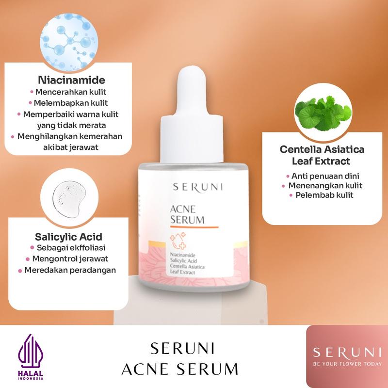 Seruni - Satuan Serum Acne Seruni Skincare/ Menghilangkan jerawat dan Menghilangkan bekas jerawat / Dapat mencerahkan Wajah Perawatan kulit 3