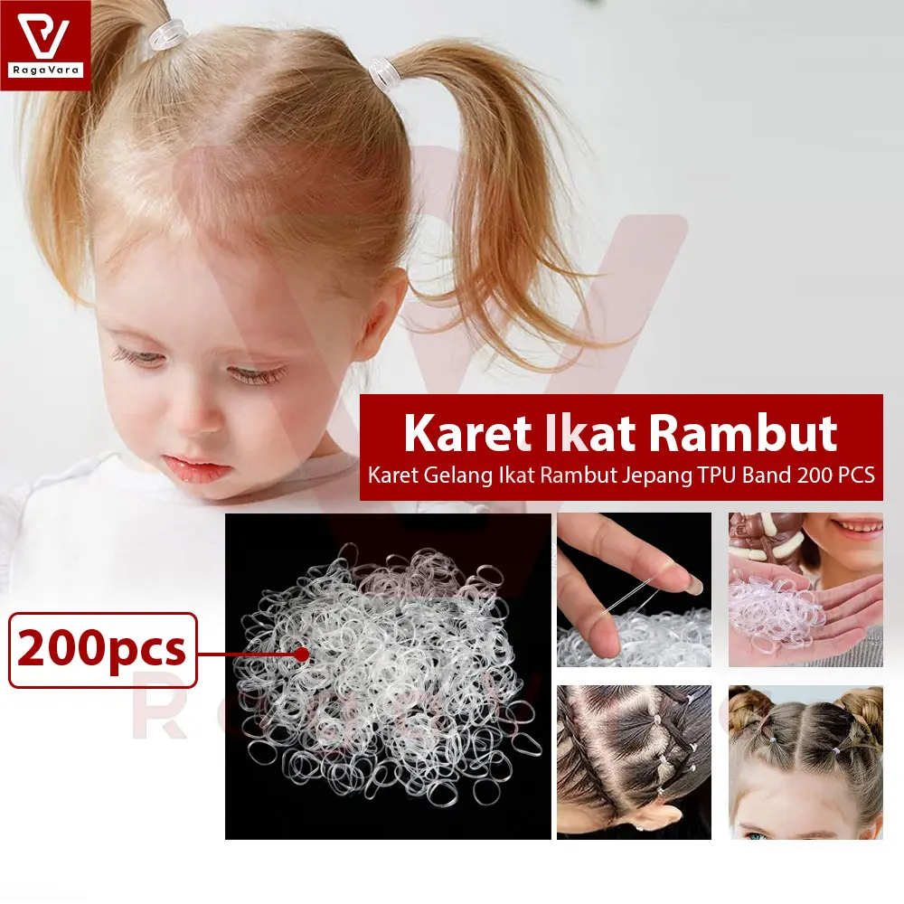 Aksesoris Karet Gelang Ikat Rambut Jepang TPU Band - 200 PCS