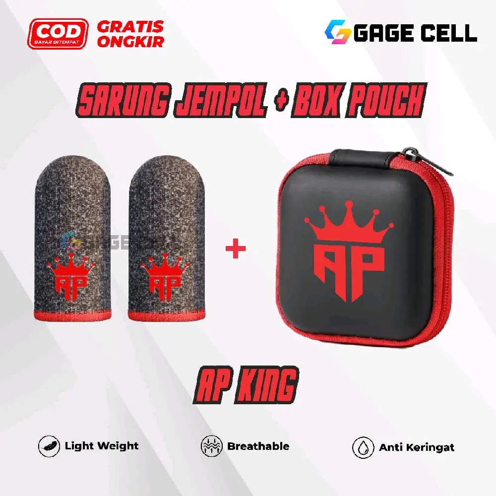 Sarung Gaming Jempol Ap King Andra Anti Keringat Responsif Premium Free Box pouch Game