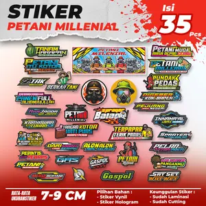 Stiker Petani Millenial untuk Sprayer - Bahan Vinyl & Hologram Laminasi Tahan Air & Matahari Design Kekinian