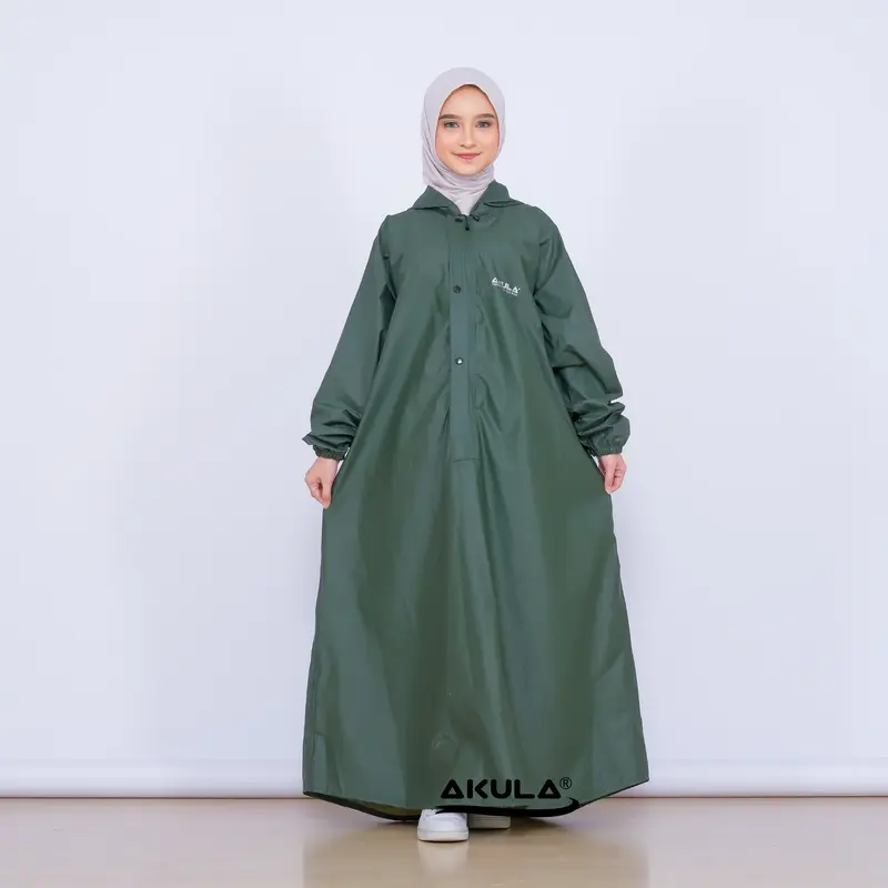 Akula Jas Hujan Gamis Wanita Dewasa Bahan Tebal Awet Anti Rembes 6