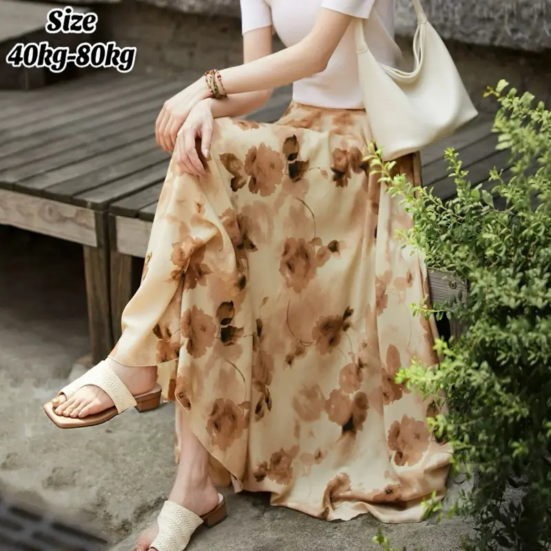 Chân Váy Dài Dáng Xoè - Vải Rất Đẹp - Có Túi - Có Lót Trong - Giấu Bụng - Che Khuyết Điểm - size 40kg-80kg (Big size) - Nữ Women