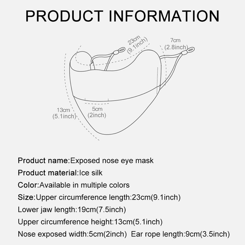 Product Introduction of NOFOXO Summer Adjustable Anti-UV Mask Ear Straps Dustproof Anti Fogging UPF50+ Sun Protection Facemask Breathable Ice Silk Women 32