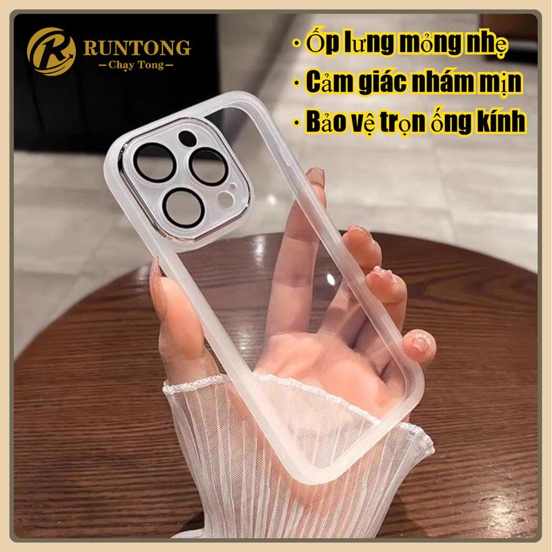  Ốp lưng silicon siêu mỏng nhám mịn chống sốc – kèm kính bảo vệ camera – Dành cho iPhone 17 16 15 14 13 12 11 Pro MaxX XS XR 8 7P 