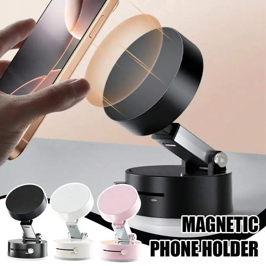 MagSafe Magnetic Car Phone Holder | Strong Vacuum Suction Navigation Mount | Compatible with iPhone and Android Phones | Suitable for Dashboard/Windshield/Center Console | Universal GPS Navigation Holder