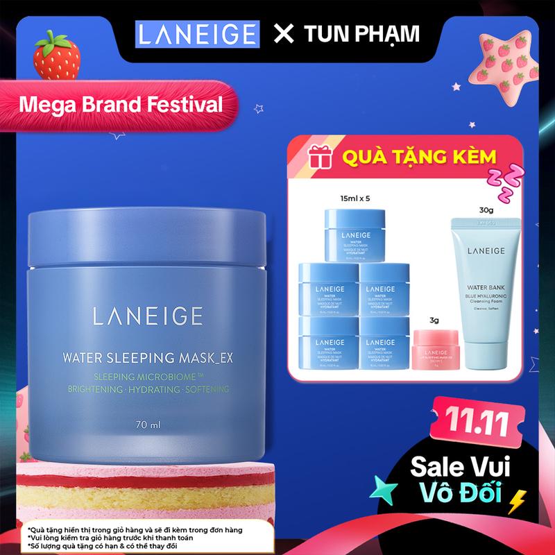   LANEIGE x TUN PHẠM  Mặt nạ ngủ dưỡng ẩm tăng cường khả năng tự vệ của da và Làm Đẹp Da LANEIGE Water Sleeping Mask EX 70ml 