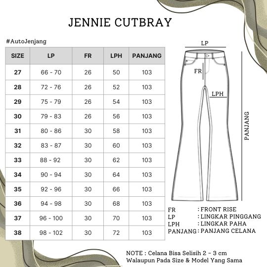 Momothelabel  - Jennie Cutbray Jeans Highwaist Lipatan Kaki Besar Jeans Streach Wanita Nyaman Untuk OOTD Size 27-38