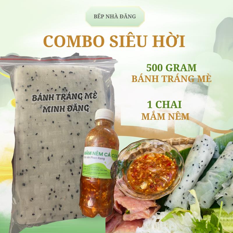 Combo 500gram Bánh Tráng Mè Nhúng Phan Rang Và 1 Chai Mắm Nêm Cá Cơm Thơm Ngon Đậm Vị Tiện Lợi Bếp Nhà Đăng