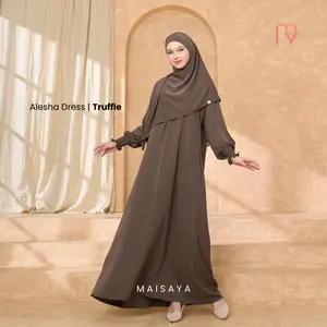 ALESHA Dress by MAISAYA.ID | Gamis Nyaman Basic Simple Anti UV Busuy Friendly Syari Remaja Dewasa Muslim Elegan