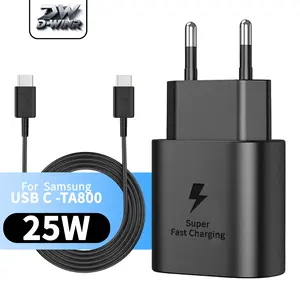 DWINR Charger TA-800 25W Super Fast Charging Carger Cepat Aman Kabel Data Type C to Type C untuk Samsung Vivo Oppo iPhone Android Adaptor dengan Protektor Baterai & Inti Tembaga Murni