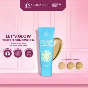 Madame Gie Protect Me Lets Glow Tinted Sunscreen SPF 50 PA ++++ - No Fragrance Perawatan Wajah Semua Jenis Kulit Facial Hitam