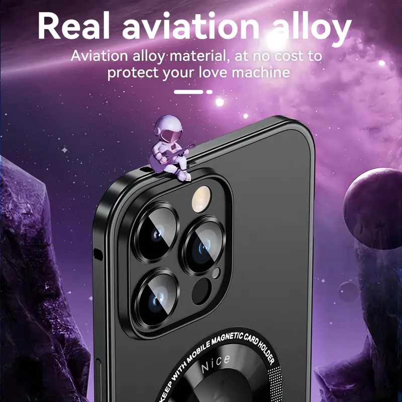 Ốp Điện Thoại Di Động MsyHeZhi, Thích Hợp Cho iPhone 12, 13, 14, 15, Por, Max Plus, Khung Hợp Kim Nhôm Bắn Tóc Kim Loại, Hỗ Trợ Sạc Không Dây, Logo Hiển Thị Có Thể Nhìn Thấy Trực Tiếp, Làm Bằng Nhựa Nhôm Kim Loại ip15plus 6