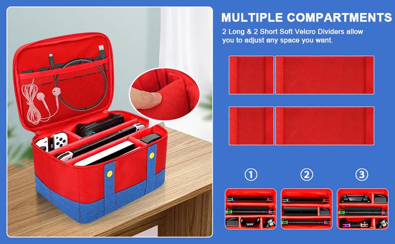 Product Introduction of Cute Switch Carry Case for Nintendo Switch/Lite/OLED, Mario Red 10