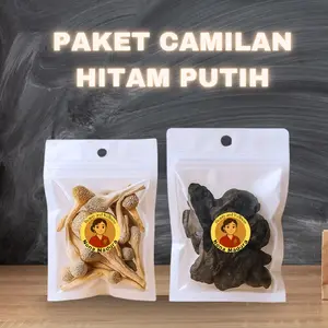 Camilan Em Ayam Hitam dan Putih kemasan Sachet Kripik ayam asin