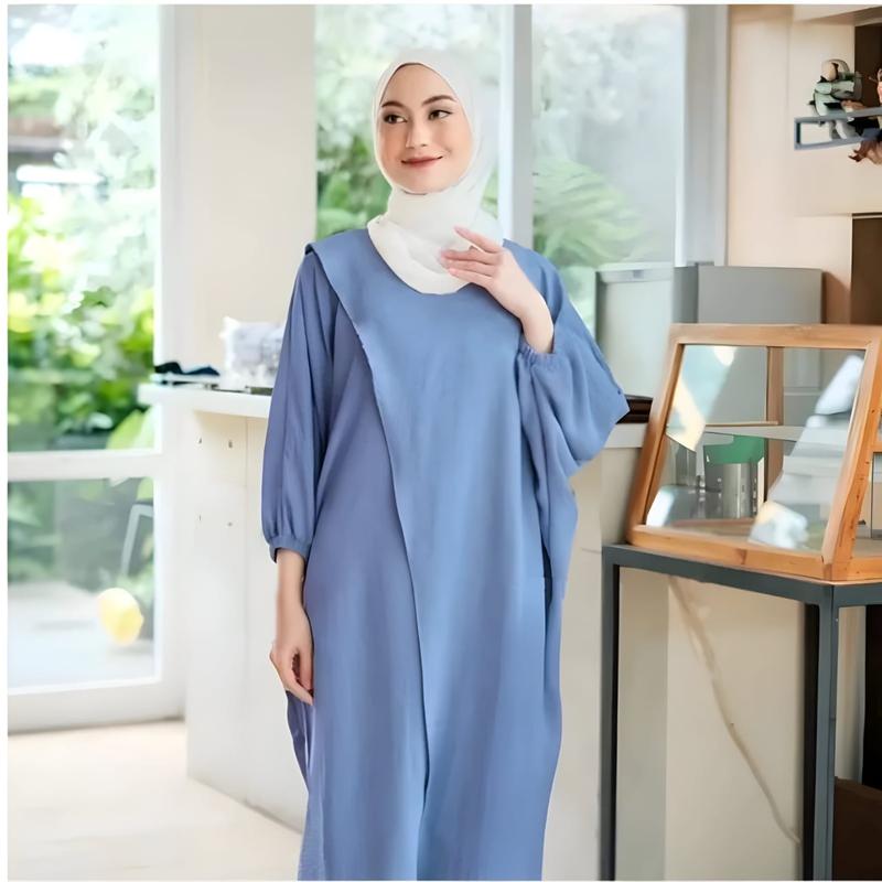 PROMO>>>Mecca LOng Tunik Crinkle Ariflow sultan / Tunik Model Belah sisi Wanita Muslim 2