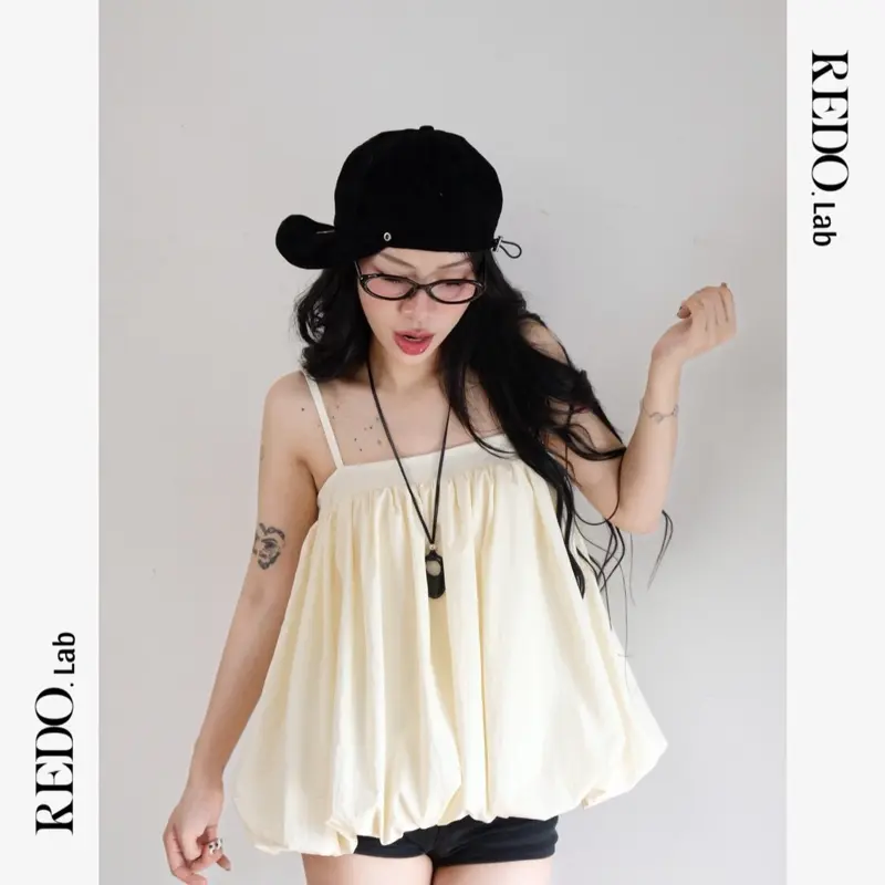 REDO.Lab - ÁO BÍ HAI DÂY DÁNG RỘNG HAI LỚP CHẤT GIÓ NHĂN DÂY ÁO CÓ ĐIỀU CHỈNH
