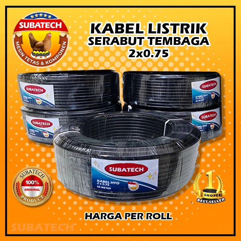 Kabel Listrik Ganda Serabut Isi 50Meter/1 Roll