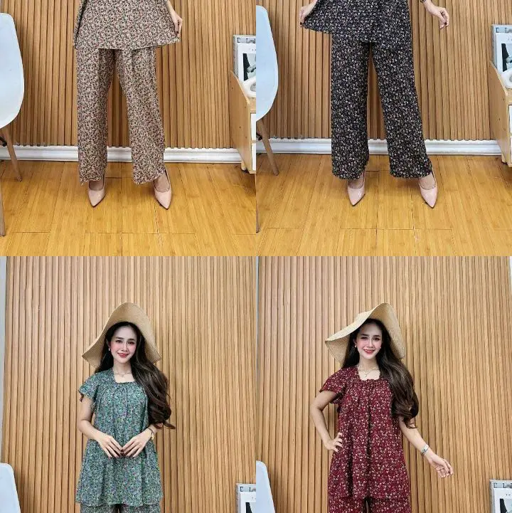 Oneset Fuji Setelan Pendek Setelan Rayon Motif Terbaru 4