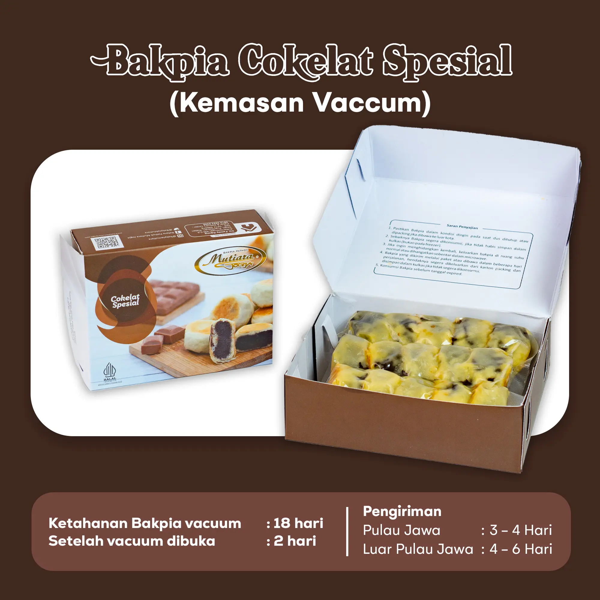 [PO VAKUM] - Bakpia Pathok Mutiara Jogja kemasan vakum - Cemilan & Roti Pastri