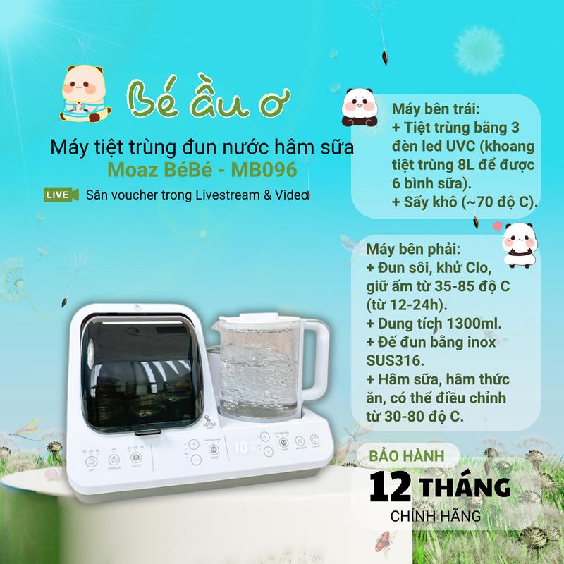 Máy tiệt trùng đun nước hâm sữa đa năng Moaz BéBé MB096