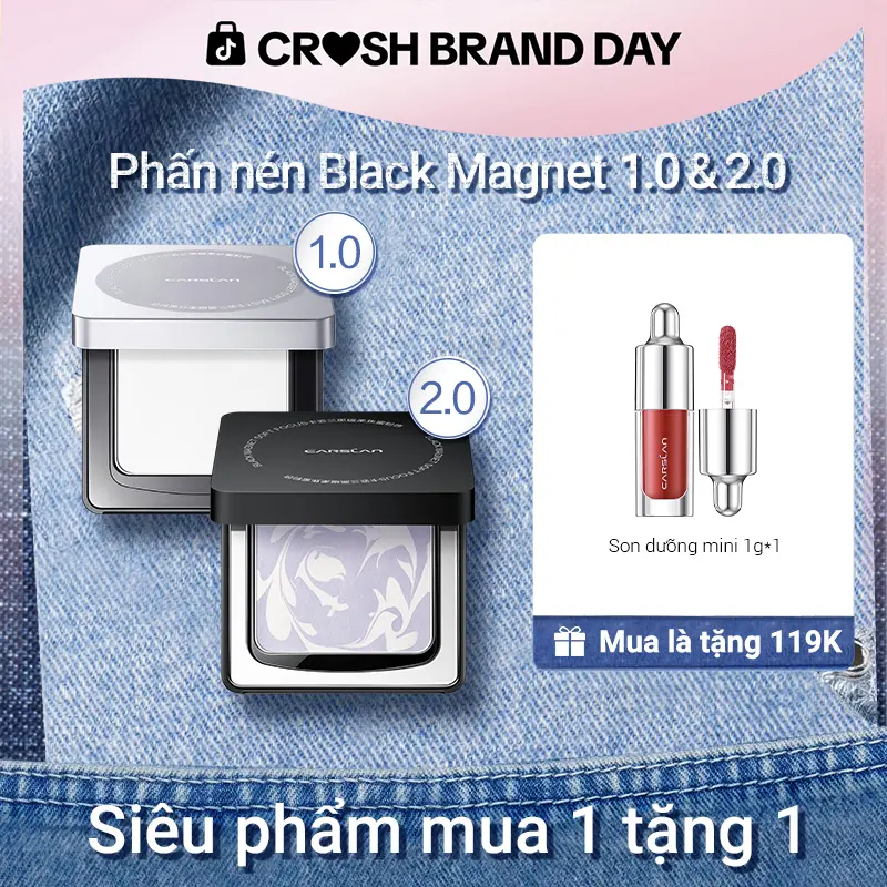 [Livestream]1.0&2.0 Phấn phủ trang điểm Carslan Kiểm soát dầu,Kiềm dầu giữ nền lâu hơn Dặm lai nền không bị vón cục 8g+[Mua 1 Tặng 1]son bóng mini 1g