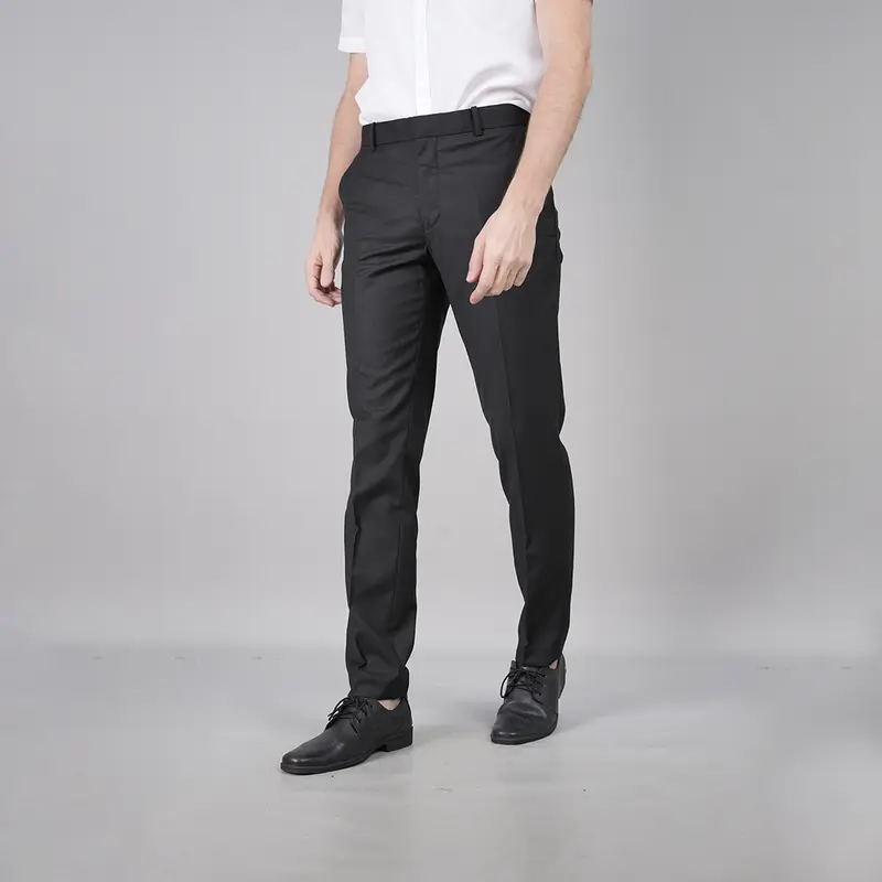 Johnwin - Celana Formal - Celana Pria - Hitam - Polyester - Slim Fit - F.996.010.110.C - Free Keychain 2