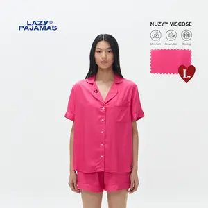 Lazy Pajamas® Classic PLAY Pajamas Set - Valentino Pink | Piyama | Baju Tidur