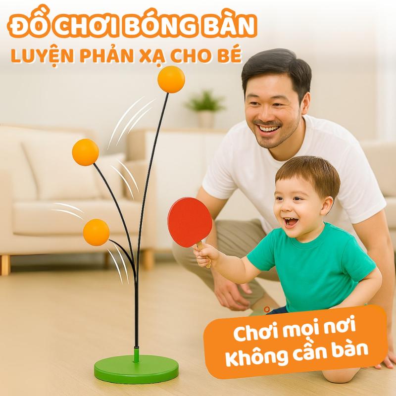 Đồ Chơi Đánh Bóng Bàn Giúp Phát Triển Khả Năng Phản Xạ Cho Bé, Tập Đánh Bóng pickle ball kèm 2 Vợt 3 quả Bóng, Tiện Lợi Chơi Trong Nhà