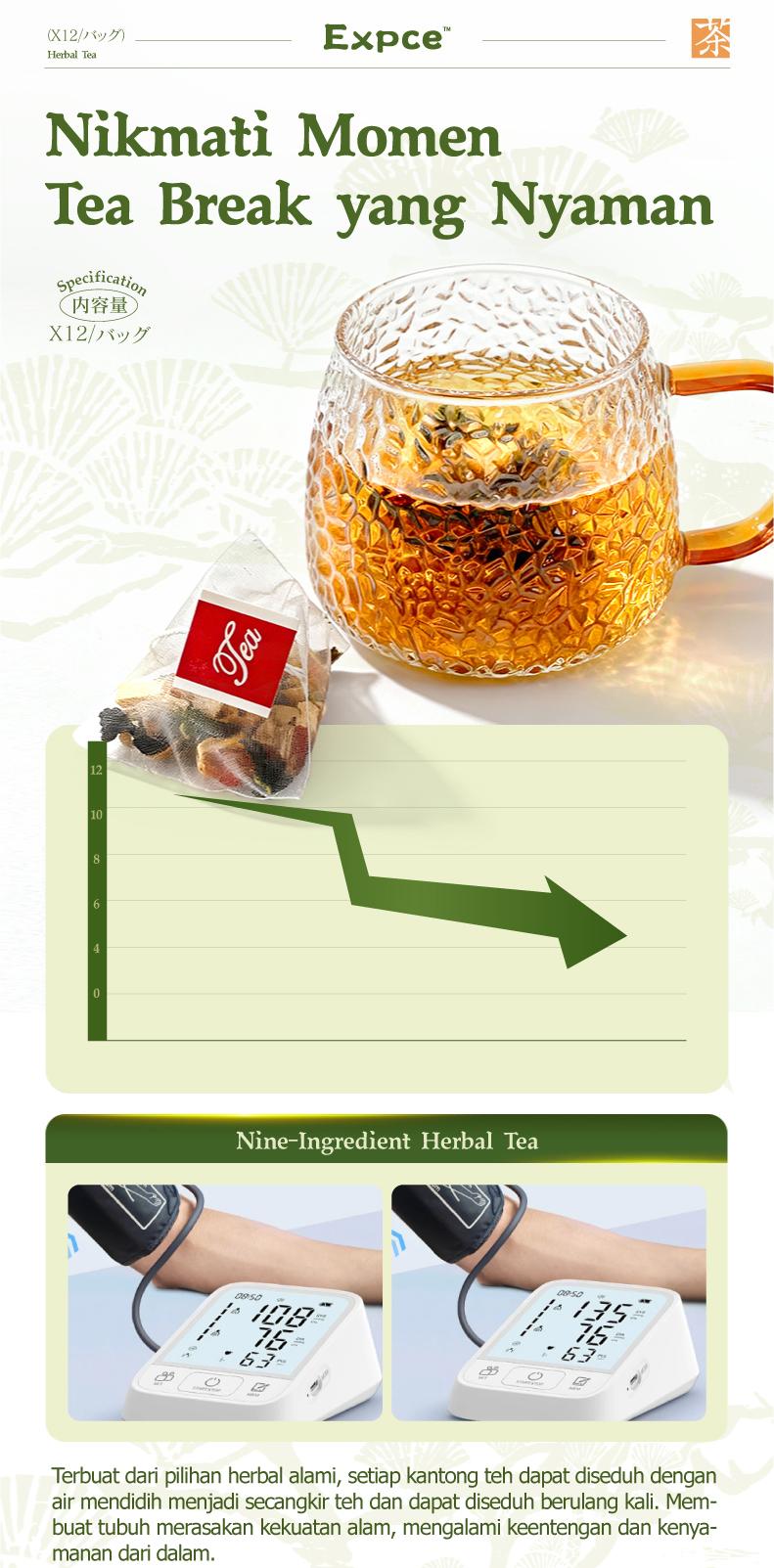 Expce Teh Herbal 12 Sachet, Segar Alami, Relaksasi Setiap Hari