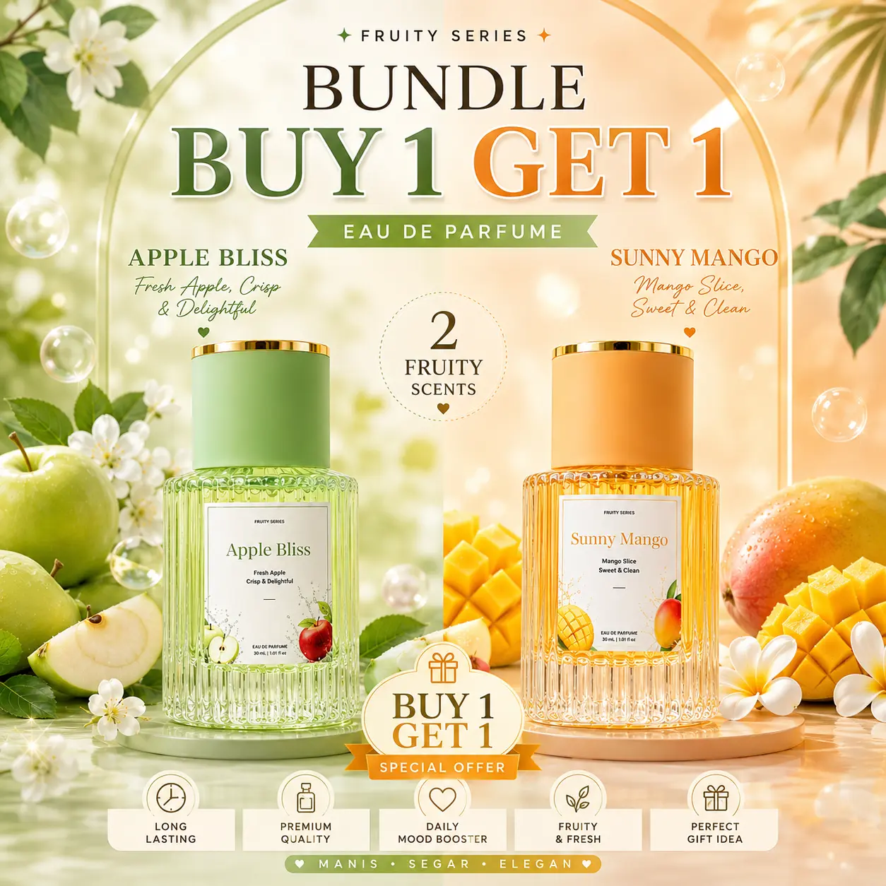 BUY 1 GET 1 ESPEVE Fruity Series Parfum EDP 30ml - Sensasi Fresh Wangi Segar Buah - Pria Wanita Uniseks