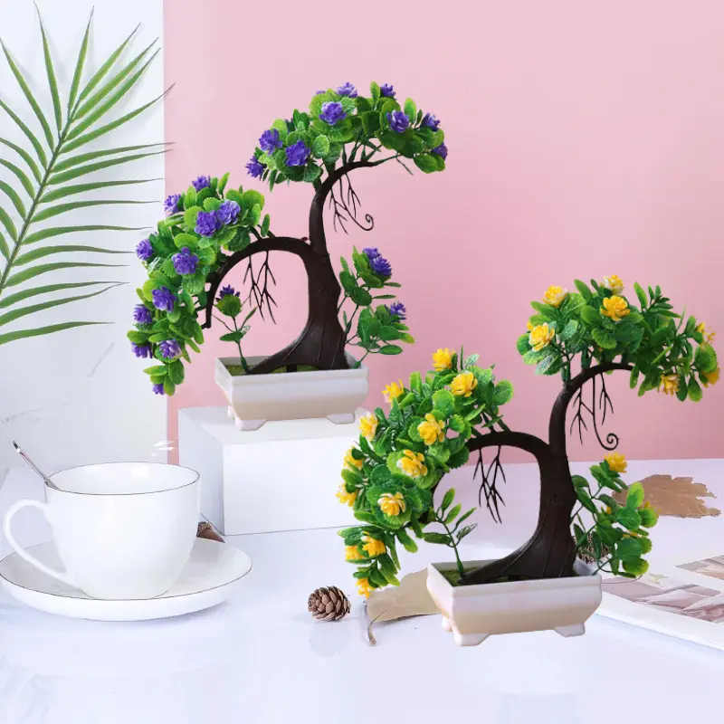 MOGYMOGY PT26 Pot Tanaman Hias Bunga Hias Plastik Pot Bongsai Artificial Flower Decoration