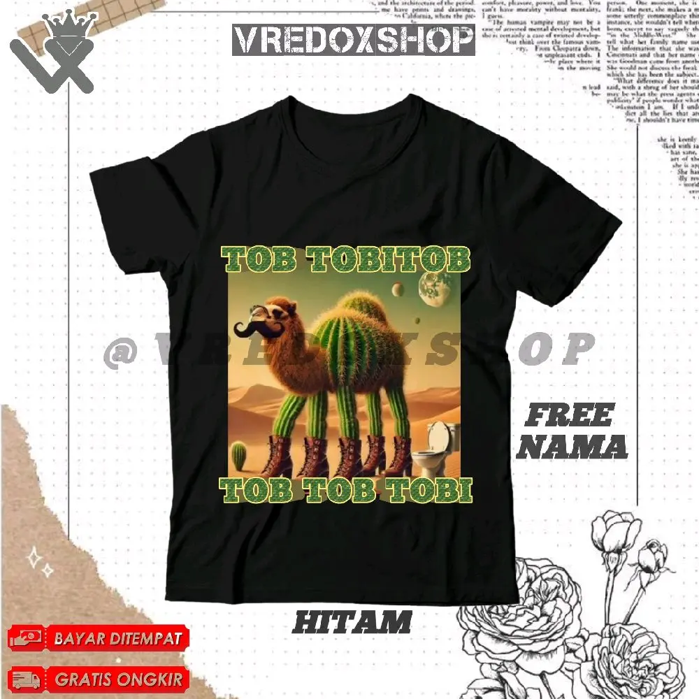 (BISA COD) Kaos Atasan Anak Motif Brainrot Anomali Tob tobitob tob tob tobi/ Baju Tob tobitob anomali unta kaktus/ T-shirt Pakaian Fashion Distro Anak untuk Laki-laki dan Perempuan Usia 3-12 Tahun/ Free Nama