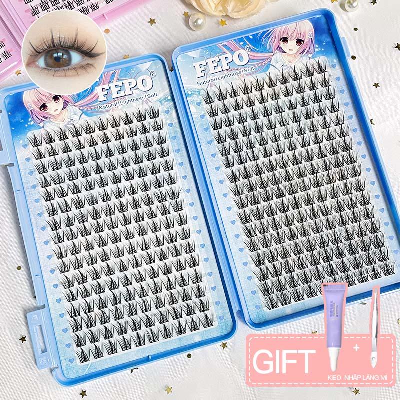 Hộp Lông Mi Giả 360 Độ Tự Nhiên 10-13mm Có Thể Tái Sử Dụng Hộp đựng lông mi Món quà miễn phí Keo dán lông mi + nhíp
