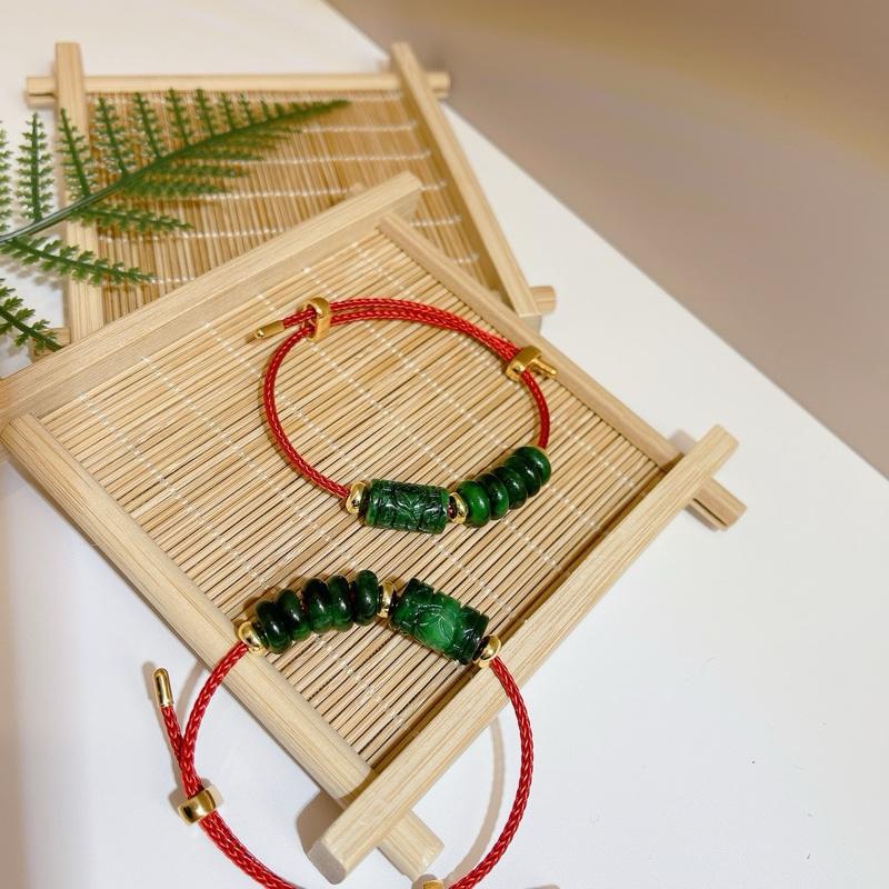 Vòng tay nam nữ lu thống chạm khắc kèm ngũ điếu cẩm ngọc sơn thủy cầu tài lộc, may mắn, bình an 5