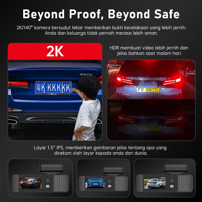 【SPECIAL】Cargoos O1 Car Dashcam 2K 1440p GPS Wifi G-sensor Night Vision Aplikasi Kamera Mobil Kendaraan 3