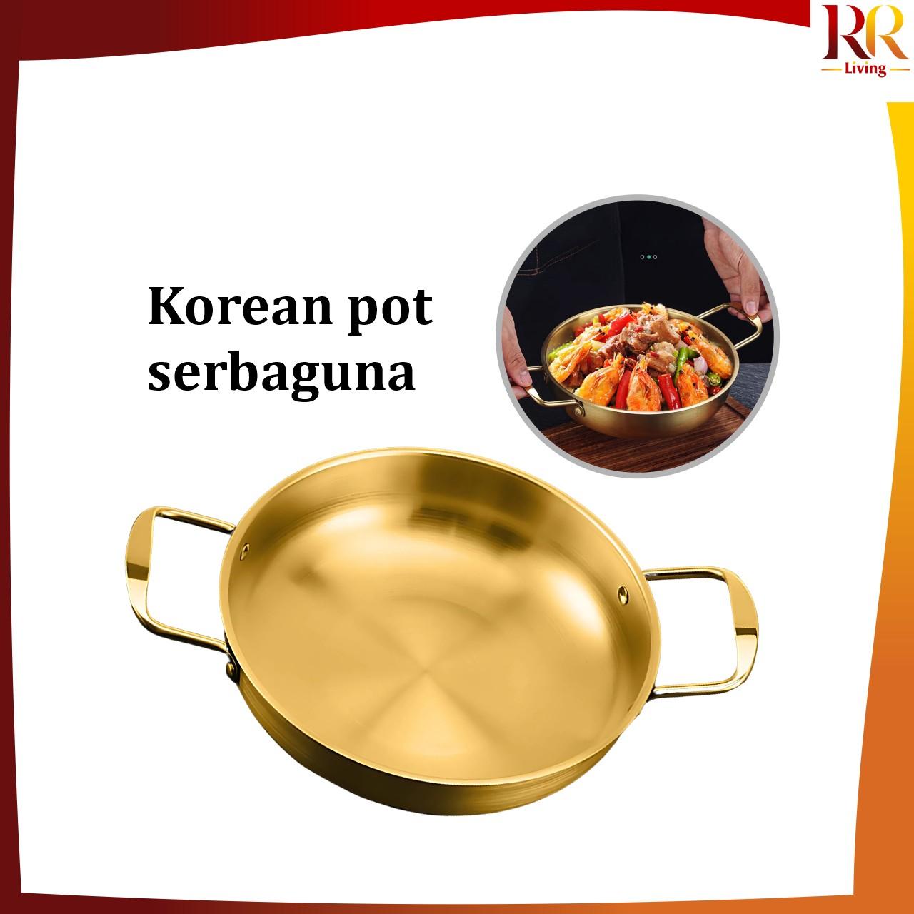 [COD] RR C1216 Panci Masak Sop Ramen Korea Pot Premium Anti Lengket / Panci Serbaguna Ramyun Bahan Stainless Gold Noodle Universal